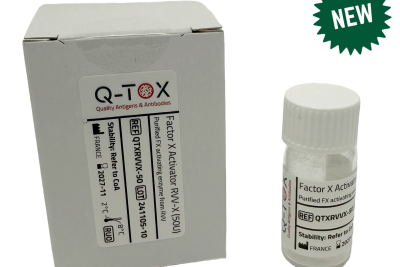 Box and vial of Q-TOX Factor-X Activator RVV-X